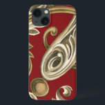 Elegant botanische motif met tangebloed Case-Mate iPhone case<br><div class="desc">Een Ethan Harper origineel met een bruin blad op een rode achtergrond. Dit elegante botanische motief zou een groot geschenk zijn voor iedereen die van gedurfde kleuren geniet!</div>