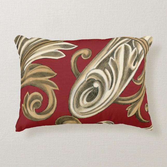 Elegant botanische motif met tangebloed decoratief kussen (Voorkant)
