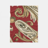 Elegant botanische motif met tangebloed fleece deken (Voorkant)