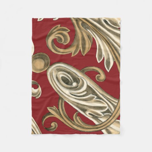 Elegant botanische motif met tangebloed fleece deken (Voorkant)