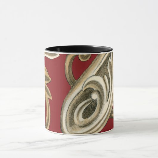 Elegant botanische motif met tangebloed mok (Midden)