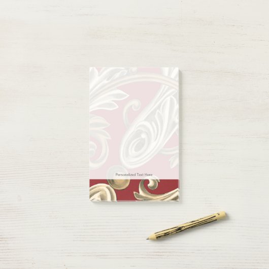 Elegant botanische motif met tangebloed post-it® notes (Op bureau)