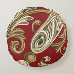 Elegant botanische motif met tangebloed rond kussen