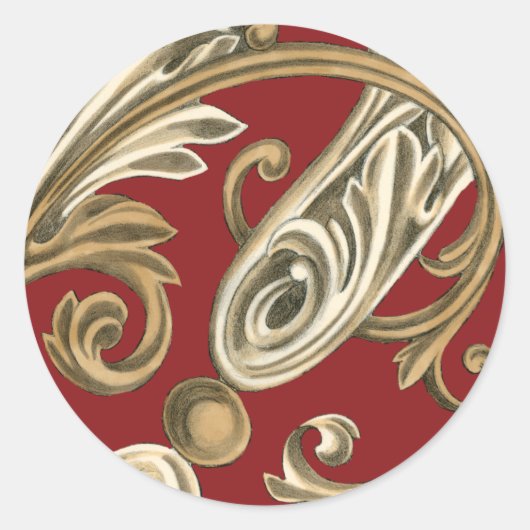 Elegant botanische motif met tangebloed ronde sticker (Voorkant)