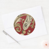 Elegant botanische motif met tangebloed ronde sticker (Envelop)