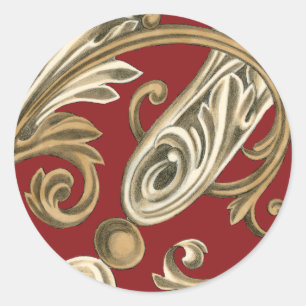 Elegant botanische motif met tangebloed ronde sticker