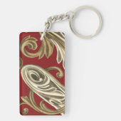 Elegant botanische motif met tangebloed sleutelhanger (achterkant)