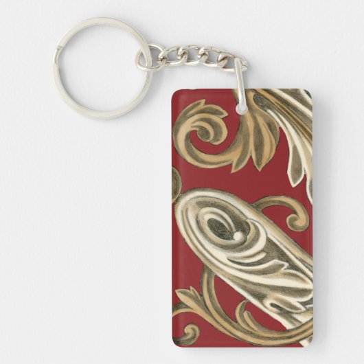 Elegant botanische motif met tangebloed sleutelhanger (Voorkant)