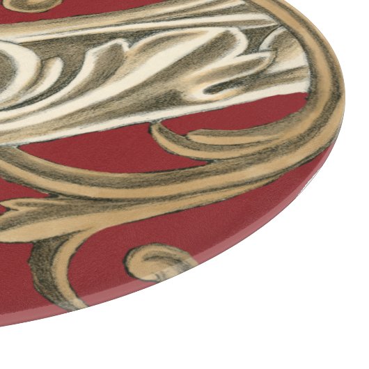 Elegant botanische motif met tangebloed snijplank (Hoek)