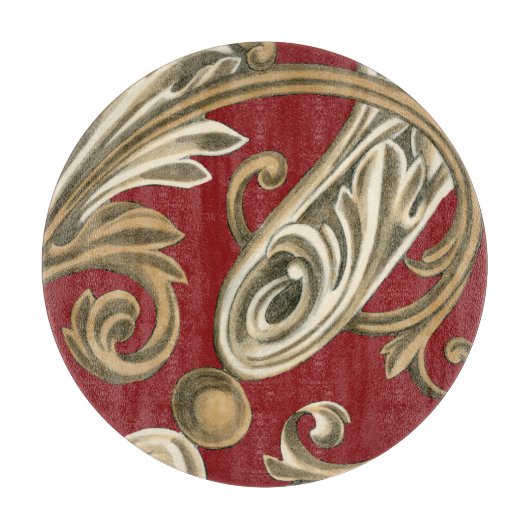 Elegant botanische motif met tangebloed snijplank (Voorkant)