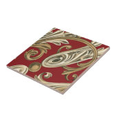 Elegant botanische motif met tangebloed tegeltje (Zijkant)