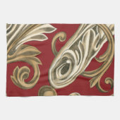 Elegant botanische motif met tangebloed theedoek (Horizontaal)