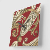 Elegant botanische motif met tangebloed vierkante klok (Hoek)