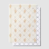 Elegant Botanische Perzik Bloemenpatroon Vellum Uitnodigingen (Offset (Uitnodiging))