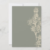 Elegant Botanische Prints Sage Green Floral Kaart (Achterkant)