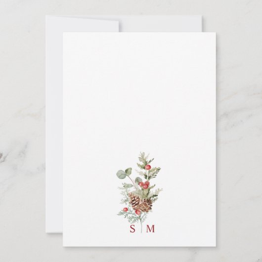 Elegant Botanische repetitie Inwendige uitnodiging (Achterkant)