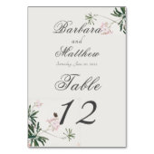 Elegant botanische roze bloesem met vlinder kaart (Achterkant)