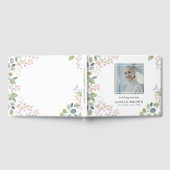 Elegant Botanische Roze Blossom Foto Funeral Gastenboek (Volledig)