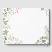 Elegant Botanische Roze Blossom Foto Funeral Gastenboek (Achterkant)