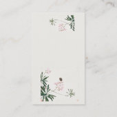 Elegant Botanische Roze Blossom Information Enclos Informatiekaartje (Achterkant)