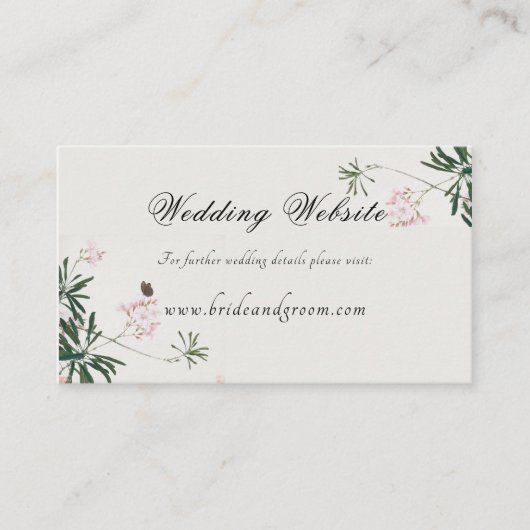 Elegant Botanische Roze Blossom Information Enclos Informatiekaartje (Voorkant)