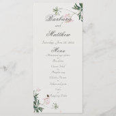 Elegant Botanische Roze Blossom met Butterfly Menu (Voorkant)
