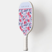 Elegant botanische roze en Paarse Floral Pickleball Paddle (Links)