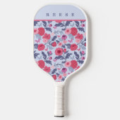 Elegant botanische roze en Paarse Floral Pickleball Paddle (Achterkant)