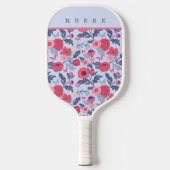 Elegant botanische roze en Paarse Floral Pickleball Paddle (Voorkant)