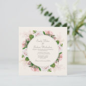 Elegant botanische roze Rozen Kaart (Staand voorkant)