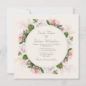 Elegant botanische roze Rozen Kaart (Voorkant)