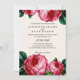 Elegant botanische roze Waterverf bruiloft Kaart