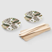 Elegant Botanische Safari Leaves Handwaaier (Niet-gemonteerd)