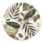 Elegant Botanische Safari Leaves Keramische Knop (Voorkant)