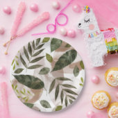 Elegant Botanische Safari Leaves Papieren Bordje (Feest)