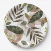 Elegant Botanische Safari Leaves Papieren Bordje (Voorkant)