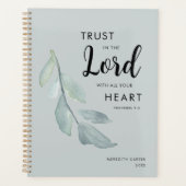 Elegant Botanische Salie Groen Christelijk Planner (Voorkant)