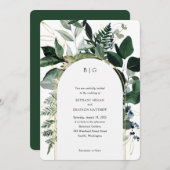 Elegant Botanische tuin Modern bruiloft Kaart (Voorkant / Achterkant)