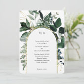 Elegant Botanische tuin Modern bruiloft Kaart (Staand voorkant)