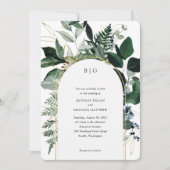 Elegant Botanische tuin Modern bruiloft Kaart (Voorkant)