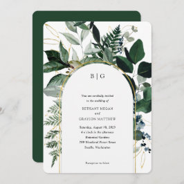 Elegant Botanische tuin Modern bruiloft Kaart