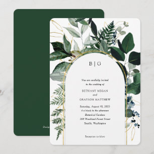 Elegant Botanische tuin Modern bruiloft Kaart