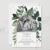 Elegant Botanische tuin Modern foto bruiloft Invi Kaart (Voorkant)