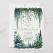 Elegant Botanische Tuin Verjaardagsfeest Kaart (Voorkant)