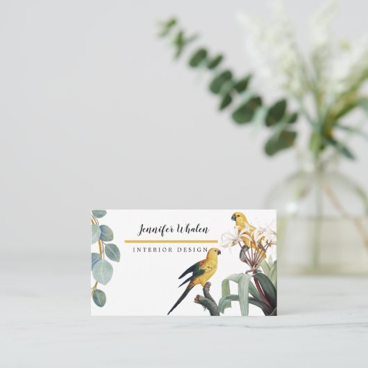 Elegant botanische vogels Aangepast Visitekaartje (Staand voorkant)