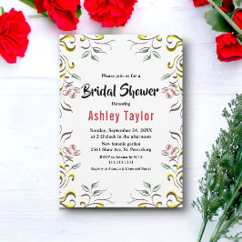 Elegant Botanische Waterverf Bloemen Vrijgezellenf Kaart