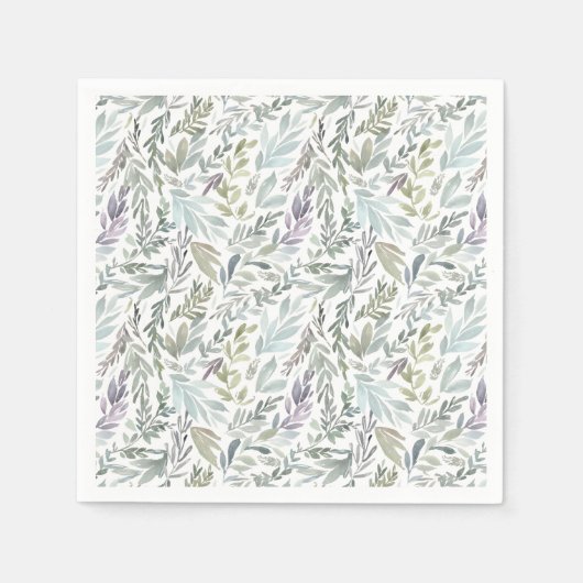 Elegant botanische Waterverf Servet (Voorkant)