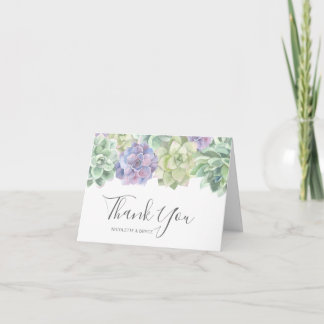 Elegant Botanische Waterverf Succulents Wedding Bedankkaart
