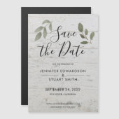 Elegant botanische waterverf verlaat fotobruiloft magnetische uitnodiging (Voorkant / Achterkant)