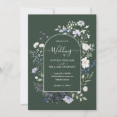 Elegant Botanische Waterverf Wildflower Wedding Kaart (Voorkant)